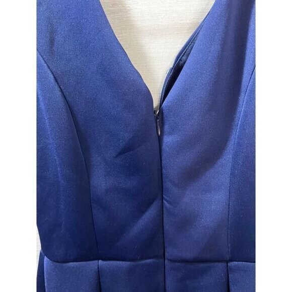 Navy Blue Sleeveless Fit & Flare V-Neck Cocktail Dress Size‎ S - Picture 4 of 5